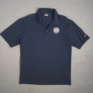 Nike Golf Polo Shirt WGSC Logo Dri-FIT Athletic Training‎ Navy Large